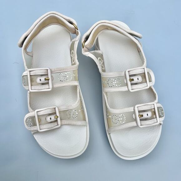 Gucci Nude Crystal Mesh Double Strap Sandals Size 38 EU - Picture 3 of 14